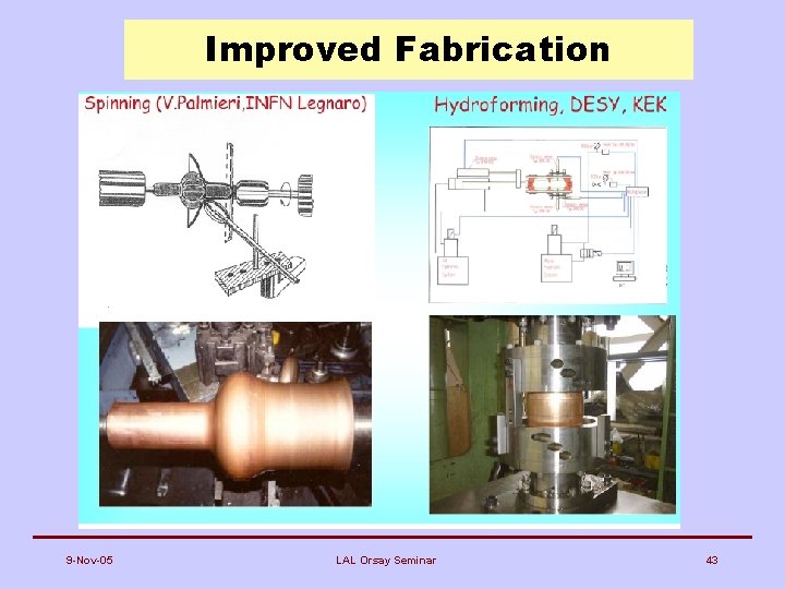 Improved Fabrication 9 -Nov-05 LAL Orsay Seminar 43 