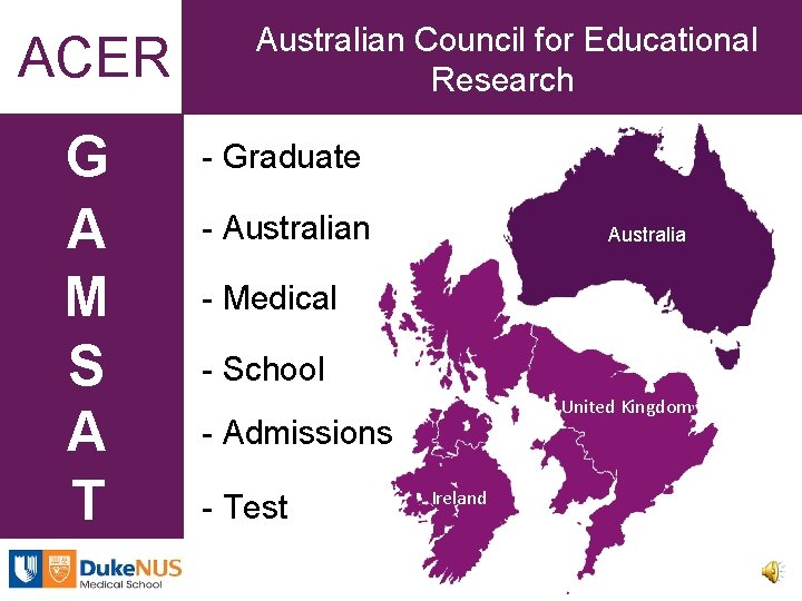 ACER G A M S A T Australian Council for Educational Research - Graduate