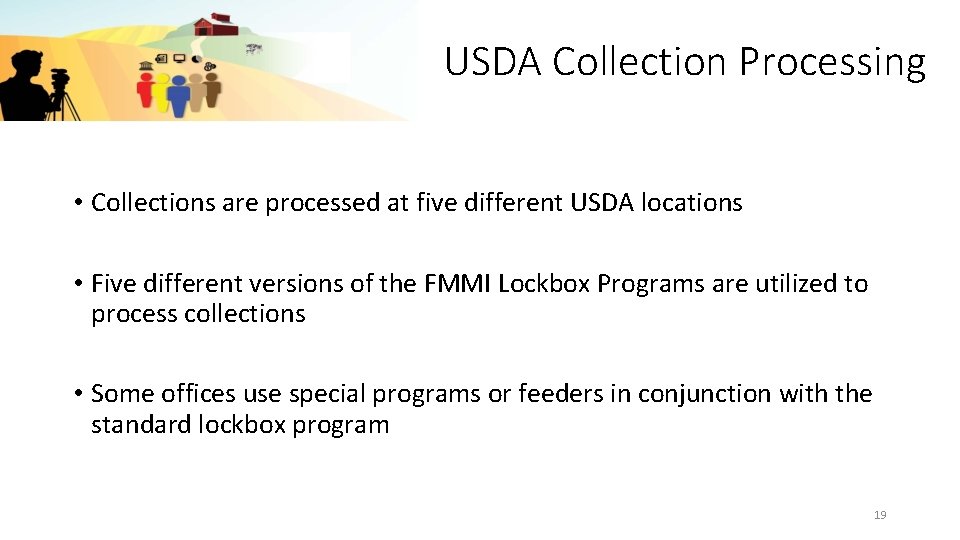 USDA Collection Processing • Collections are processed at five different USDA locations • Five