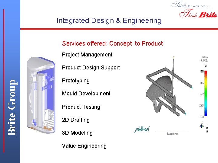 Integrated Design & Engineering Services offered: Concept to Product Project Management Brite Group Product