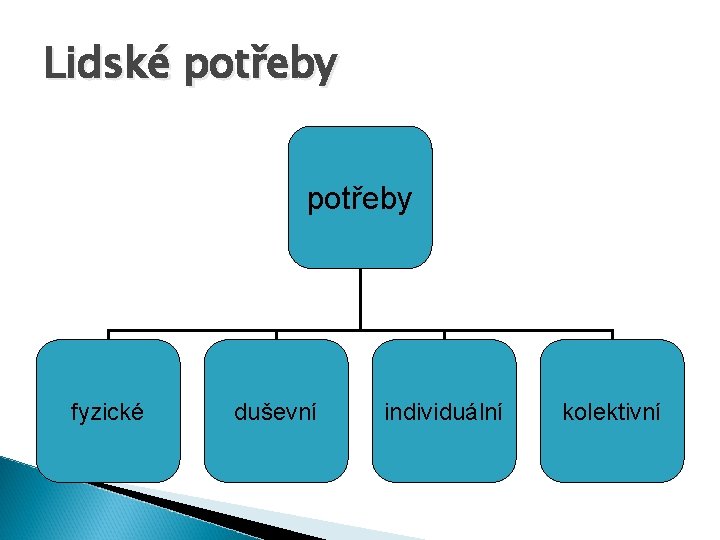 Lidské potřeby fyzické duševní individuální kolektivní 