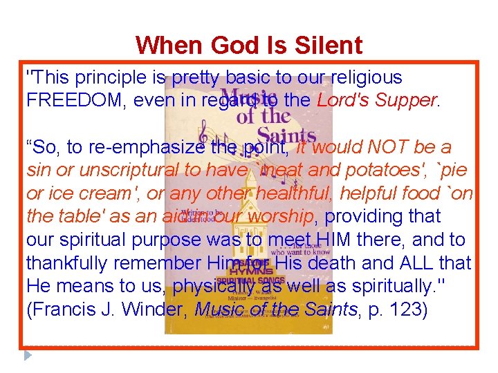 When God Is Silent "This principle is pretty basic to our religious FREEDOM, even
