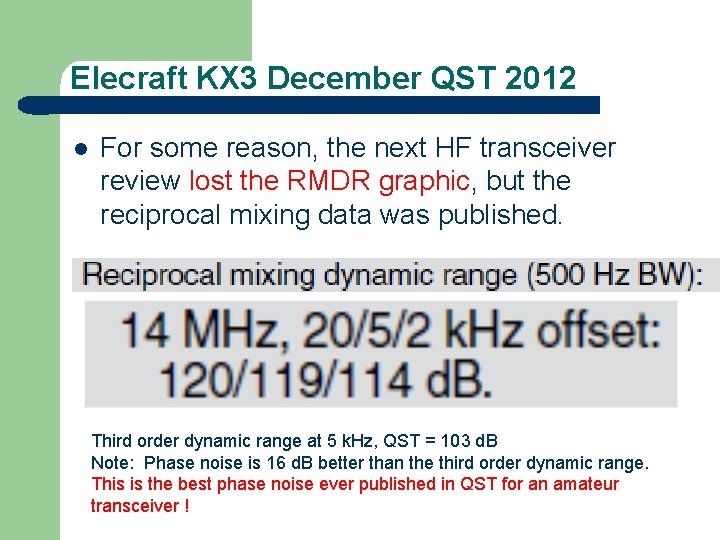 Elecraft KX 3 December QST 2012 l For some reason, the next HF transceiver