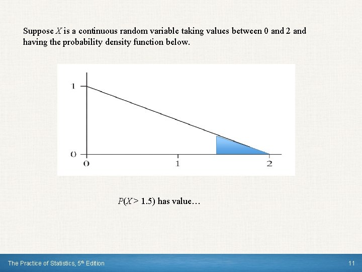 Suppose X is a continuous random variable taking values between 0 and 2 and