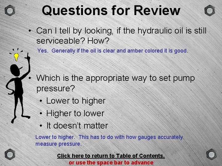 GROUP Questions for Review SCENE VERSION TYPE • Can I tell by looking, if
