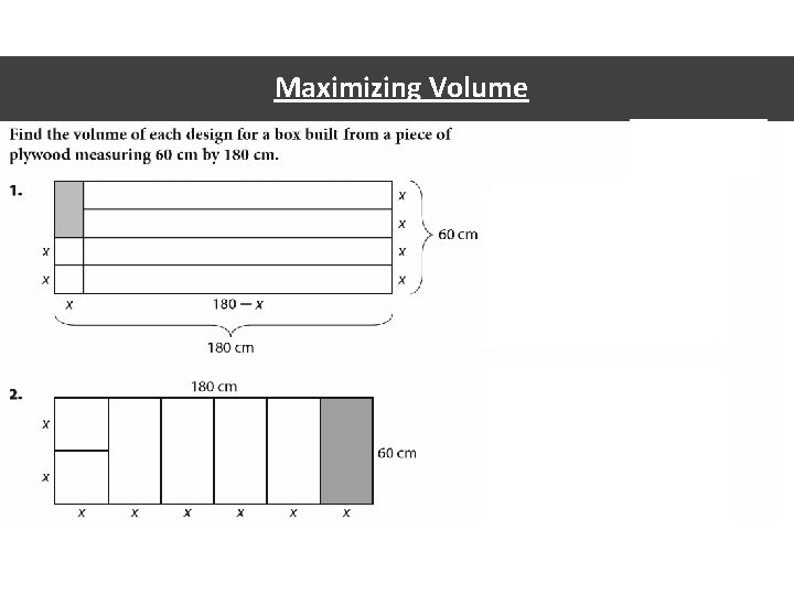 Maximizing Volume 
