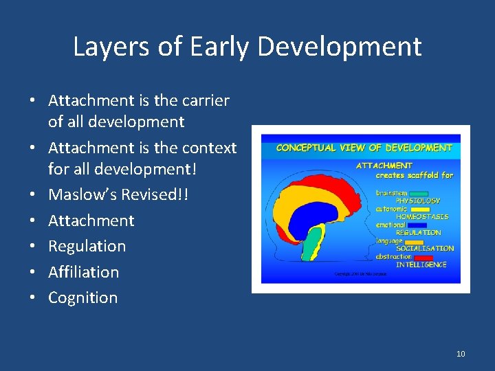 Layers of Early Development • Attachment is the carrier of all development • Attachment