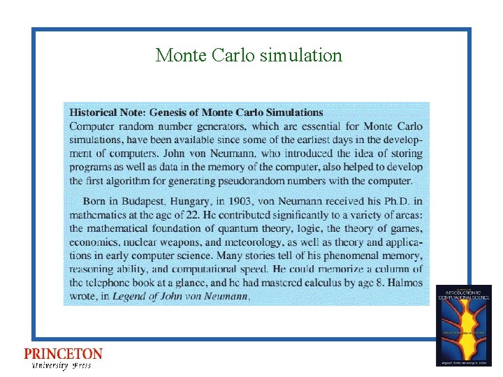 Monte Carlo simulation 