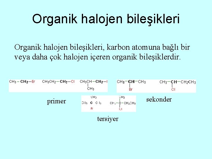 Organik halojen bileşikleri, karbon atomuna bağlı bir veya daha çok halojen içeren organik bileşiklerdir.