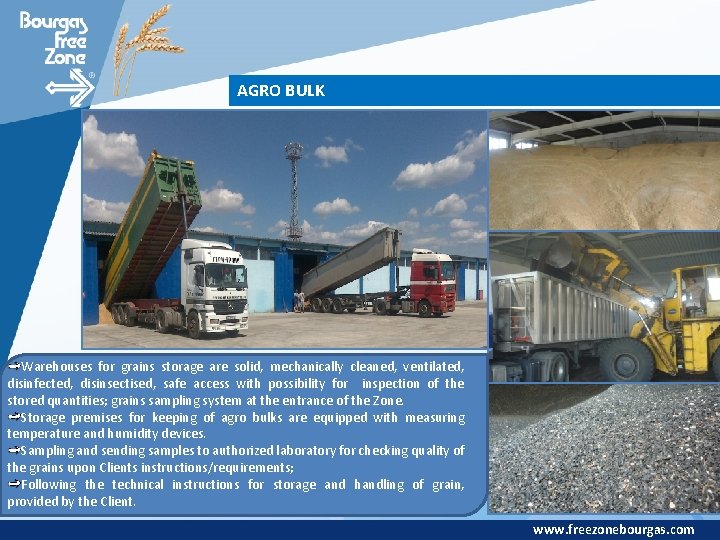 AGRO BULK Warehouses for grains storage are solid, mechanically cleaned, ventilated, disinfected, disinsectised, safe