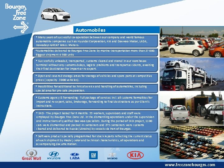 Automobiles • Many years of successful co-operation between our company and world famous automobile