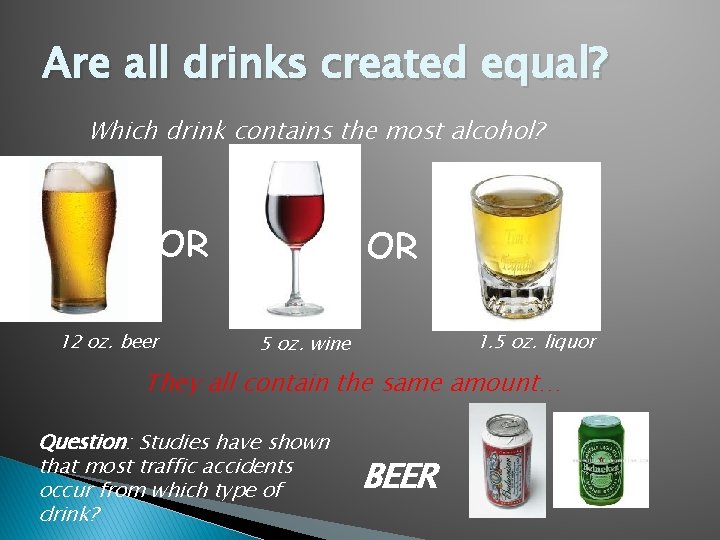 Day 6Chapter 6 Bell Ringer How does alcohol