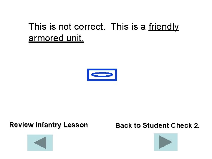 This is not correct. This is a friendly armored unit. Review Infantry Lesson Back