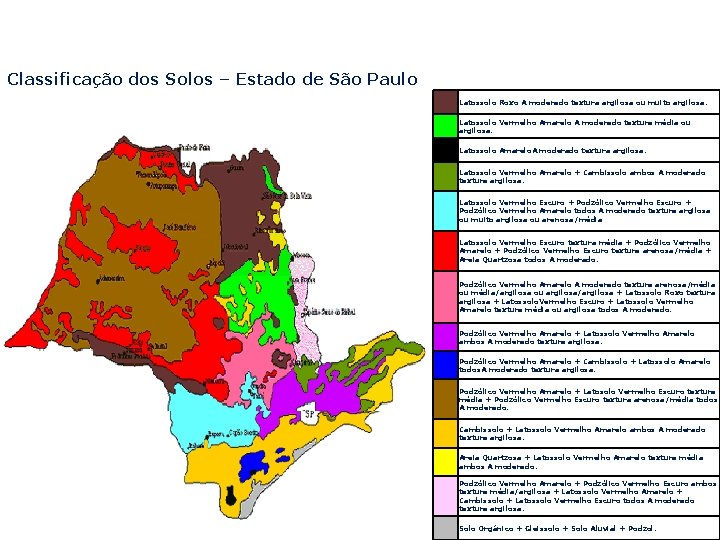 Classificação dos Solos – Estado de São Paulo Latossolo Roxo A moderado textura argilosa