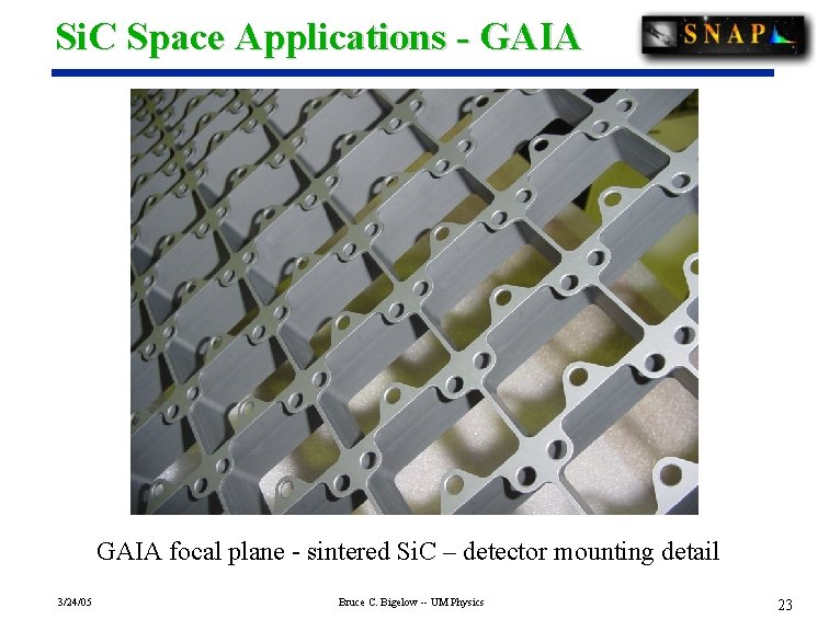 Si. C Space Applications - GAIA focal plane - sintered Si. C – detector