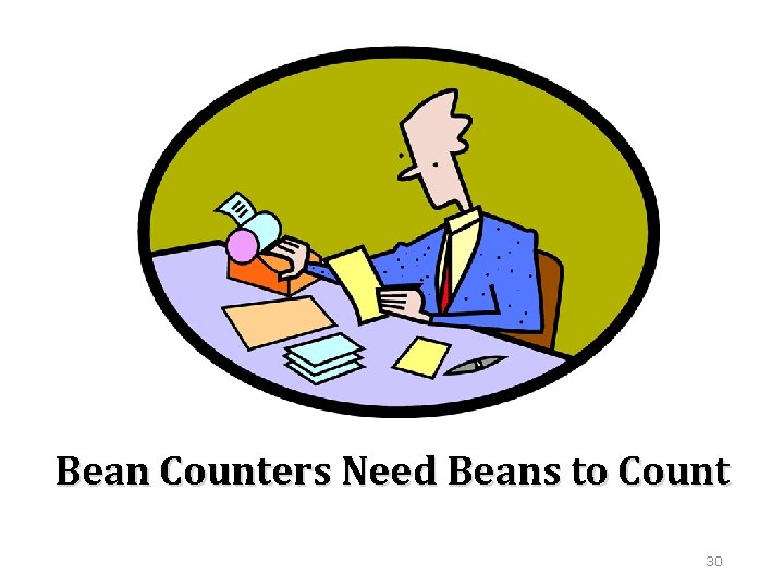 Bean Counters Need Beans to Count 30 