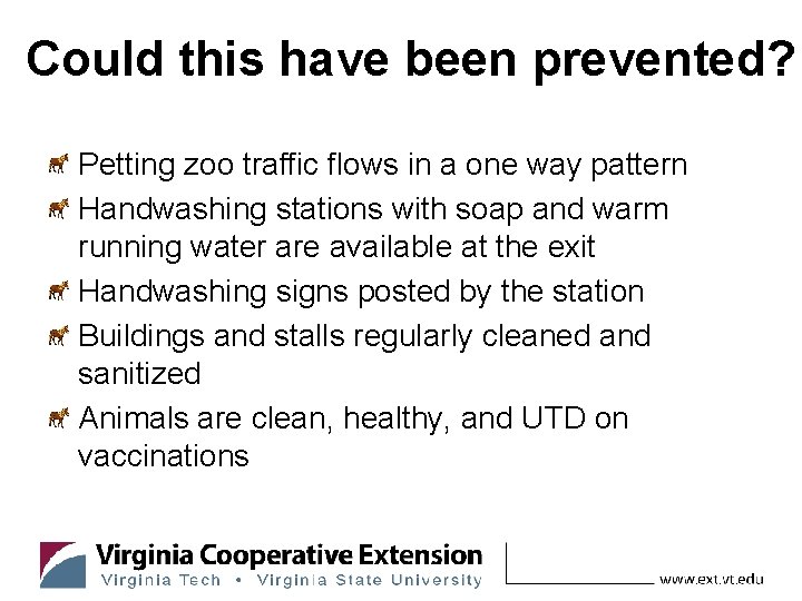 Could this have been prevented? Petting zoo traffic flows in a one way pattern