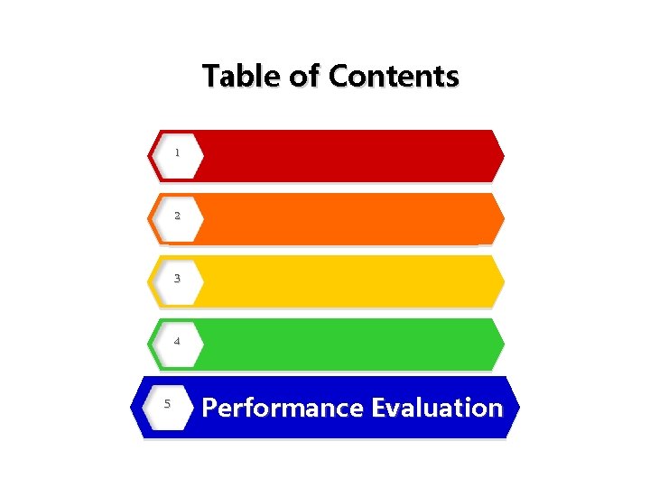 Table of Contents 1 2 3 4 5 Performance Evaluation 