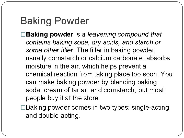 Leavening Agents Chapter 21 Terms to Remember Baking