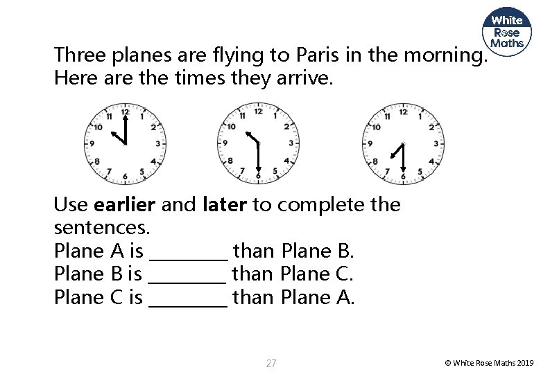 Three planes are flying to Paris in the morning. Here are the times they