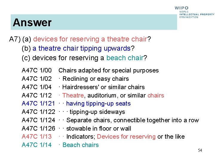 Answer A 7) (a) devices for reserving a theatre chair? (b) a theatre chair