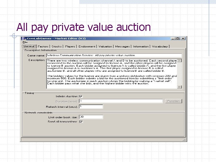 All pay private value auction 