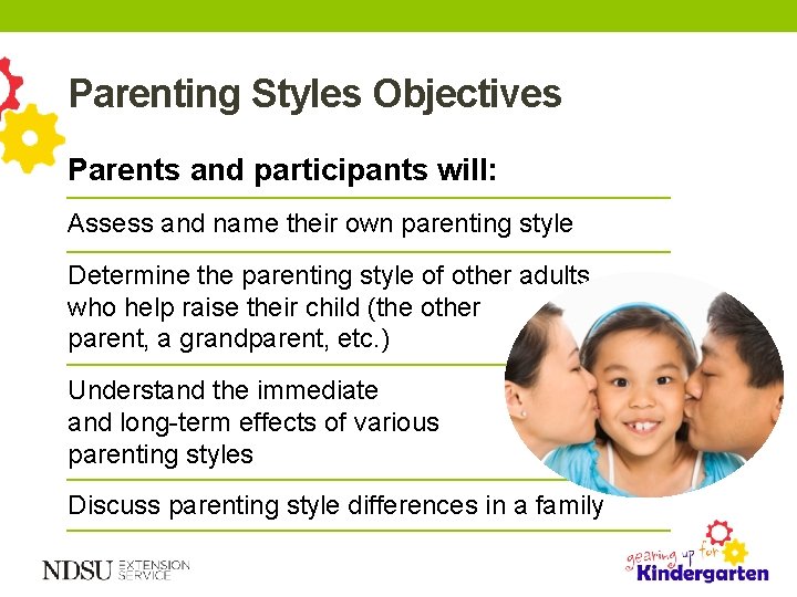 Parenting Styles Objectives Parents and participants will: Assess and name their own parenting style