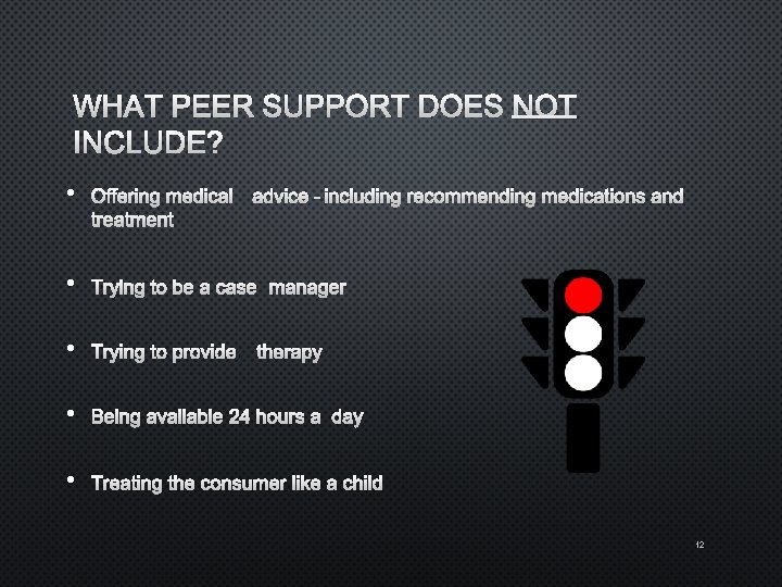 MODULE 19 ROLE OF PEER SUPPORT 1 OBJECTIVES
