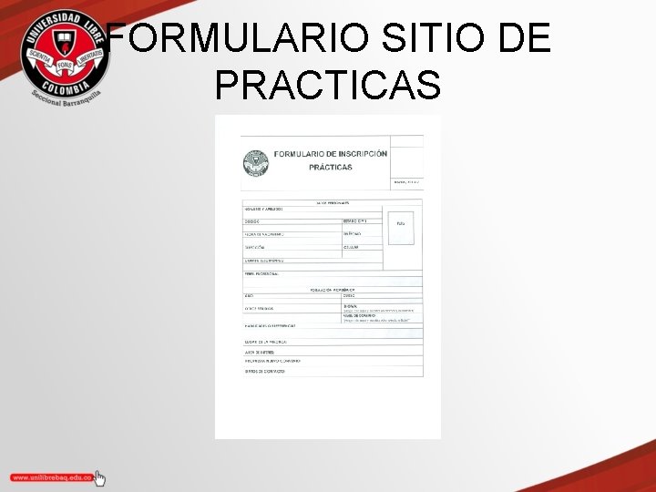 FORMULARIO SITIO DE PRACTICAS 