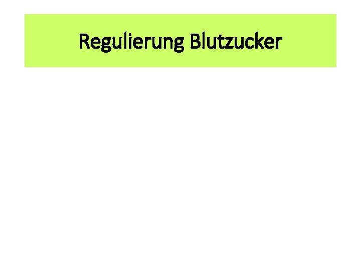 Regulierung Blutzucker 