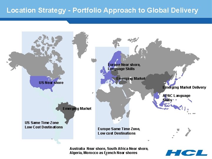 Location Strategy - Portfolio Approach to Global Delivery Europe Near shore, Language Skills Emerging