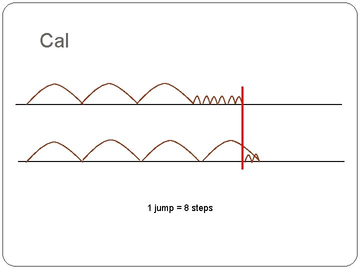 Cal 1 jump = 8 steps 