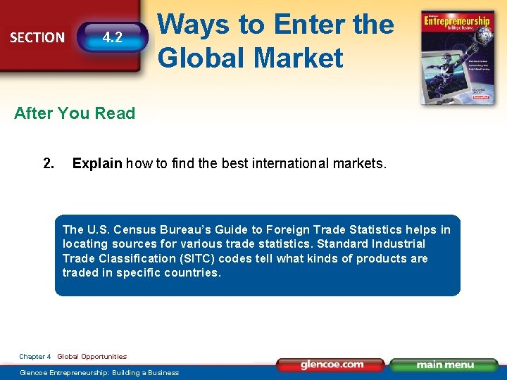 SECTION 4. 2 Ways to Enter the Global Market After You Read 2. Explain