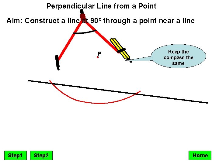 Perpendicular Line from a Point Aim: Construct a line at 90º through a point