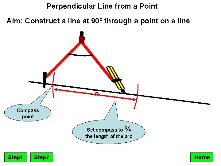 Perpendicular Line from a Point Aim: Construct a line at 90º through a point