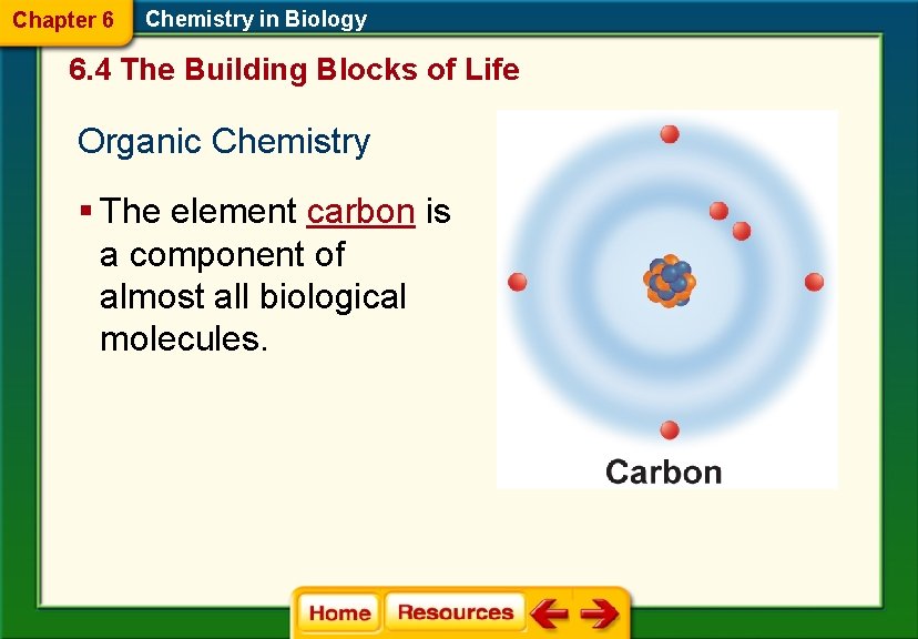 Chapter 6 Chemistry in Biology 6. 4 The Building Blocks of Life Organic Chemistry