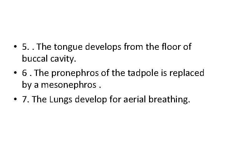  • 5. . The tongue develops from the floor of buccal cavity. •