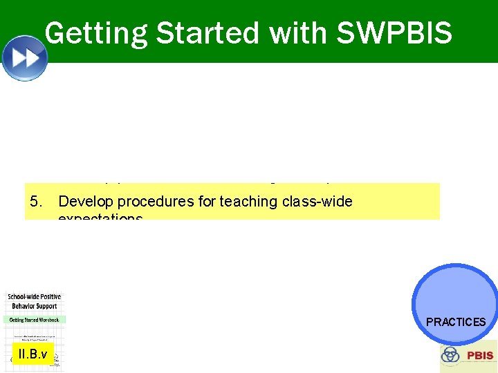 Getting Started with SWPBIS 1. Establish an effective leadership team 2. Develop brief statement