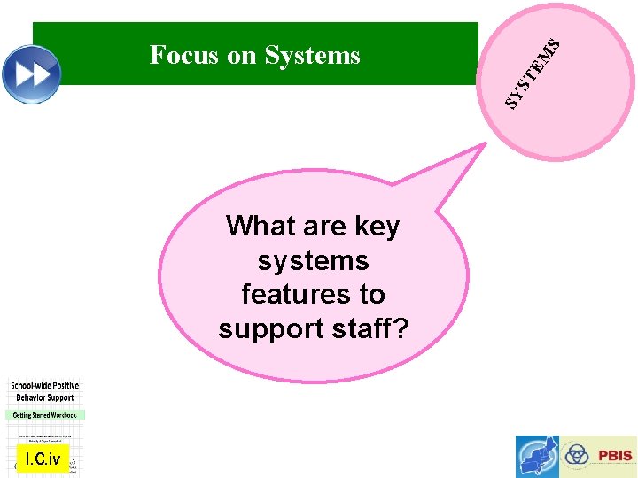 SY ST EM S Focus on Systems What are key systems features to support