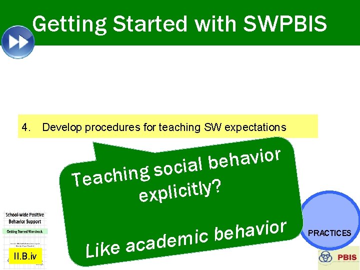 Getting Started with SWPBIS 1. Establish an effective leadership team 2. Develop brief statement