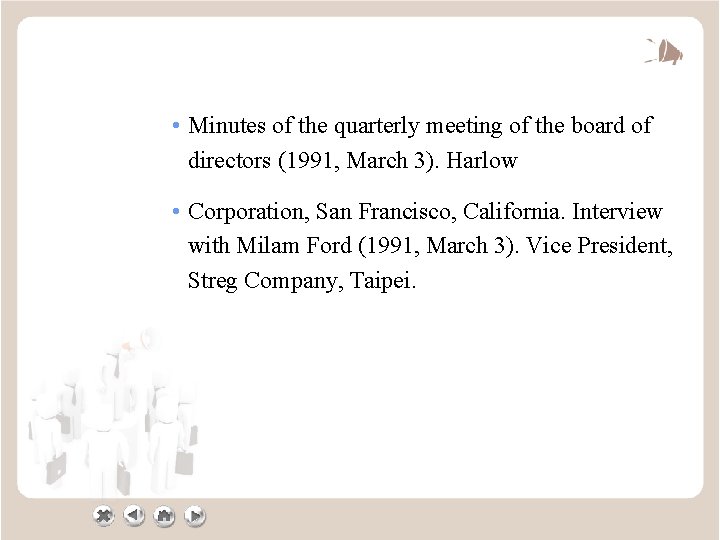  • Minutes of the quarterly meeting of the board of directors (1991, March