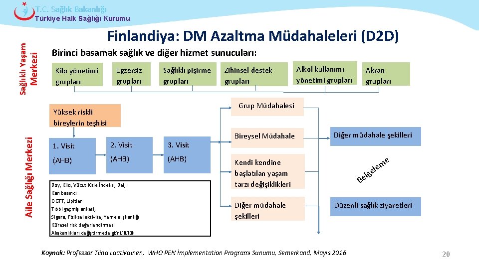 T. C. Sağlık Bakanlığı Merkezi Sağlıklı Yaşam Türkiye Halk Sağlığı Kurumu Finlandiya: DM Azaltma