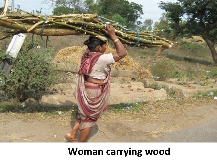 Woman carrying wood 