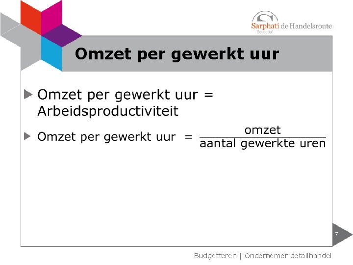 Omzet per gewerkt uur 7 Budgetteren | Ondernemer detailhandel 