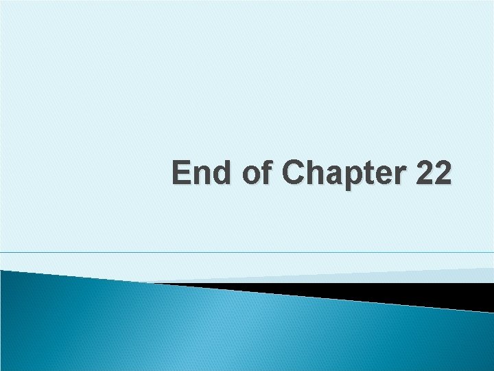 End of Chapter 22 