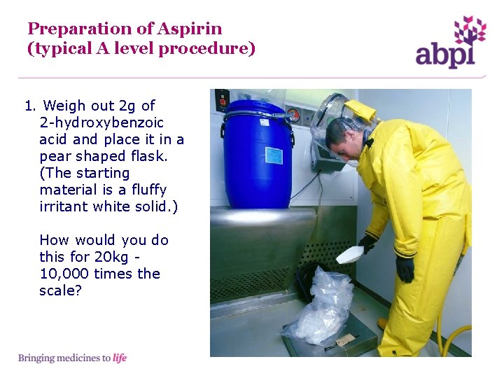 Lab and pilot plant tours Scaling up www