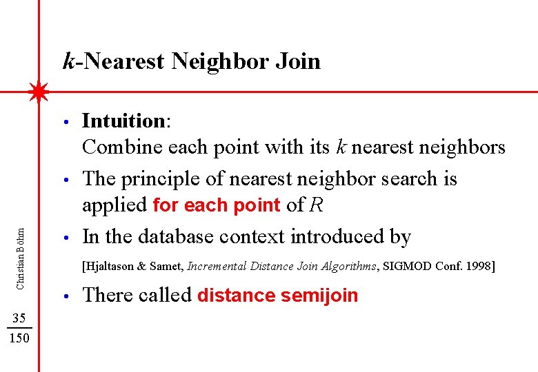 k-Nearest Neighbor Join • Christian Böhm • 35 150 • Intuition: Combine each point