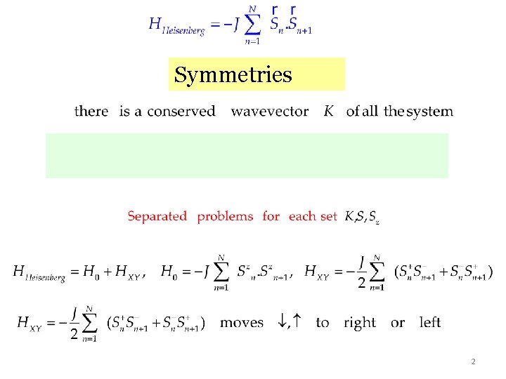 Symmetries 2 