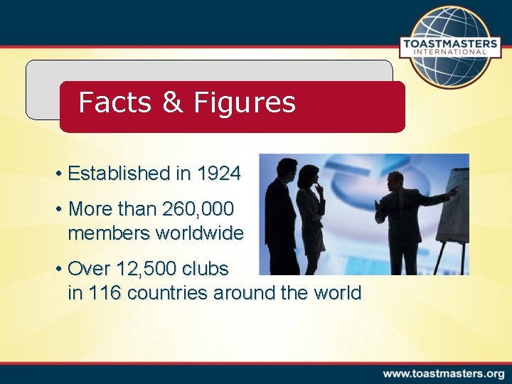Facts & Figures • Established in 1924 • More than 260, 000 members worldwide