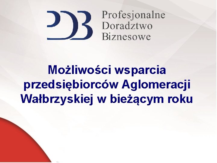 Możliwości wsparcia przedsiębiorców Aglomeracji Wałbrzyskiej w bieżącym roku 